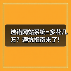 选错网站系统=多花几万?避坑指南来了!(图3) 选错网站系统=多花几万?避坑指南来了!(图3)