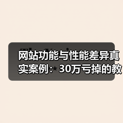 网站功能与性能差异真实案例:30万亏掉的教训(图4) 网站功能与性能差异真实案例:30万亏掉的教训(图4)