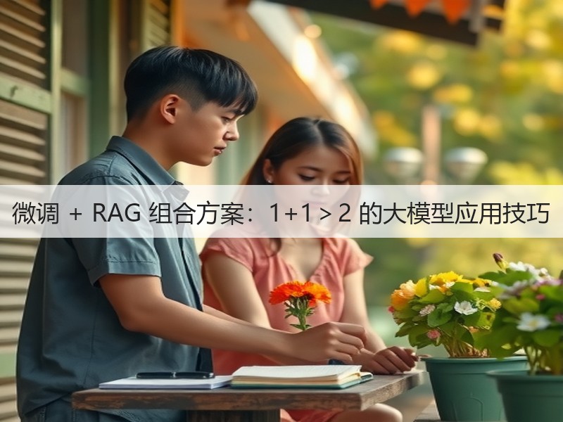 微调 + RAG 组合方案:1+1>2 的大模型应用技巧(图1) 微调 + RAG 组合方案:1+1>2 的大模型应用技巧(图1)